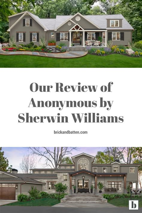 Country House Exterior Design, Sherwin Williams Siding Paint Colors, Anonymous By Sherwin Williams, House Exterior Colors Schemes Siding, Earthy Green Exterior Paint Colors, Popular Sherwin Williams Exterior Colors, Sherwin Williams Craftsman Paint Colors, Best Exterior Paint Colors For Ranch Style House, Sherman Williams Exterior House Paint Colors