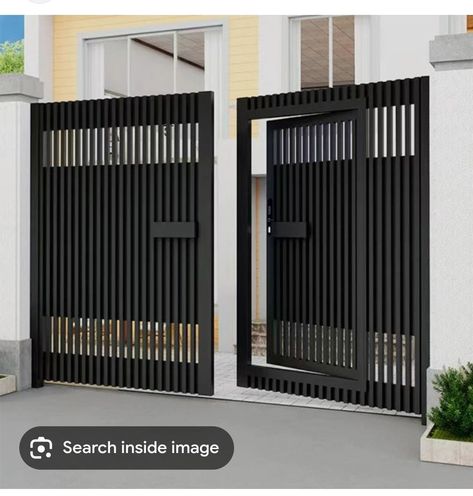 Front Gates Design, Front Gates Entrance, Modern Gate Design Entrance, Gates Design Modern, Main Grill Gate Design, Modern Front Gate Design, Entrance Driveway, Modern Steel Gate Design, Pagar Modern