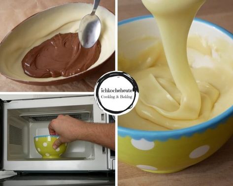 Homemade Giant Kinder Joy | ichkocheheute.de Kinder Joy Recipe, Baking Videos, Baked Yams, Homemade Muesli, Chocolate Nutella, Protein Breakfast Recipes, Cooking Dinner, Food Items, Other Recipes