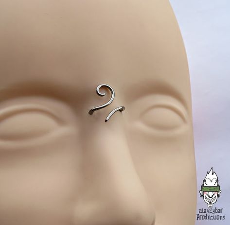 Third Eye Piercing, Nose Bridge Piercing, Bridge Piercing, Xoxo Jewelry, Eye Piercing, Spiral Jewelry, Mod Jewelry, Face Piercings, Cool Piercings