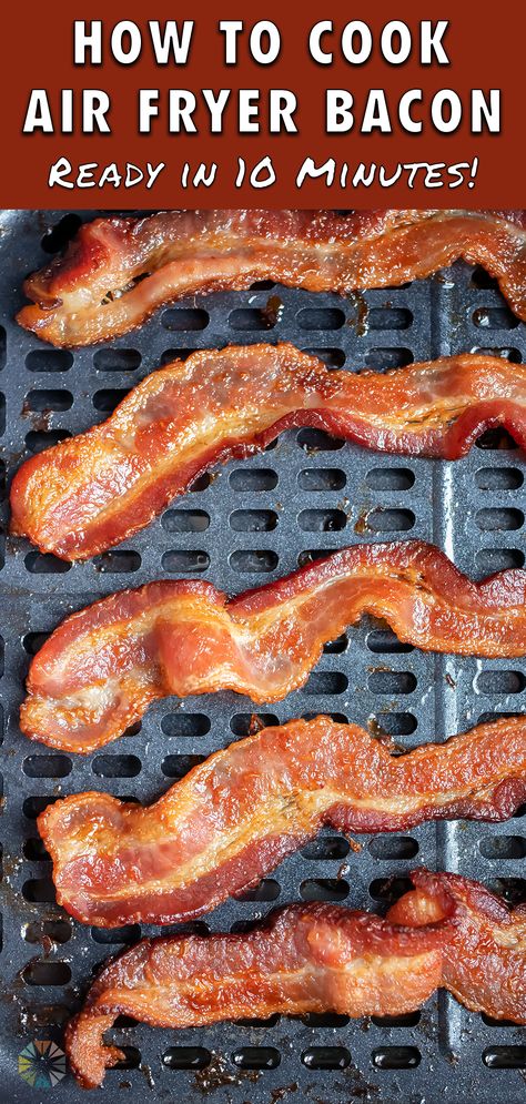 By learning how to cook this Air Fryer Bacon recipe, you can simplify your breakfast meal prep while still getting perfectly crispy bacon in just 10 minutes! In the air fryer, strips of bacon are roasted from all sides while the fat drips away, leaving them fully cooked and quickly ready to eat. Once you’ve given this no-smoke method a shot, you’ll never want to try another kind again! Air Fry Bacon, Airfryer Recept, Air Fryer Bacon, Learning How To Cook, Oven Baked Bacon, Cooks Air Fryer, Bacon Recipe, Cooking Bacon, Baked Bacon