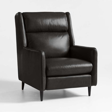 Pelle Leather Accent Chair | Crate & Barrel Blue Velvet Accent Chair, Modern Recliner, Leather Swivel Chair, Leather Recliner Chair, Swivel Chair Living Room, Reclining Chair, Swivel Recliner, Leather Accent Chair, Swivel Accent Chair