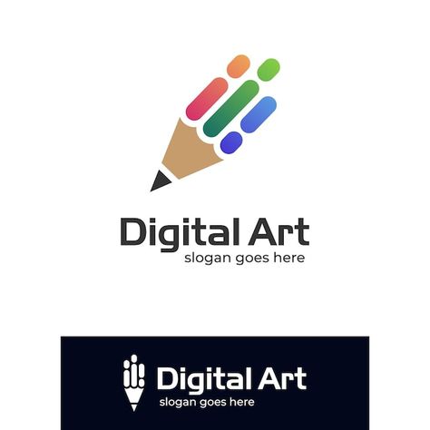 Stationery Logo Design Ideas, Logo For Painting Artist, Art School Logo, Logo For Artist, Art Logo Ideas, Stationery Logo Design, Digital Art Logo, Art Slogans, Stationery Store Design