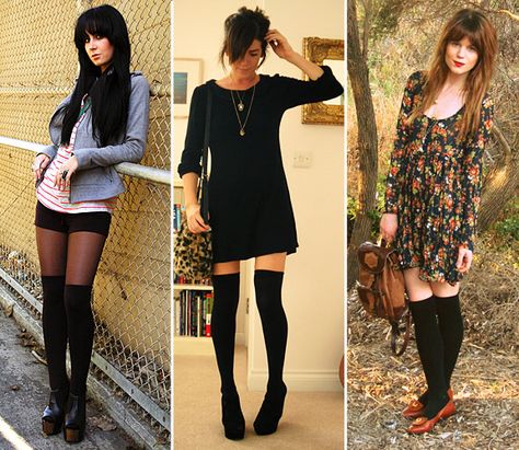 thigh high boots with socks | ... , this picture shoes how you can wear tights/stockings w/ knee socks Outfits With Knee High Socks, Knee Socks Outfits, Socks And Boots, High Socks Outfits, How To Wear Leggings, Cute Short Dresses, Sock Outfits, Knee Highs, Thigh High Socks