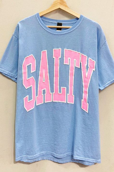 It's Baaaack! One of our best selling tees is back just in time for Spring/Summer. Come and get it! Say goodbye to boring ol' t-shirts and hello to the Oversized Salty Tee in Sky Blue! Break free from the constraints of regular clothing with this unique and stylish tee, featuring a trendy puff print and garment-dyed fabric for a one-of-a-kind look. Perfect for those who like to stand out in a subtle, yet cool way. After all, why blend in when you can stand out? Blouse Tank Top, Puff Print, Hoodie Cardigan, Flannel Tops, Graphic Tops, Print Graphic, Henley Shirts, Crew Neck Tee, Clothing Company