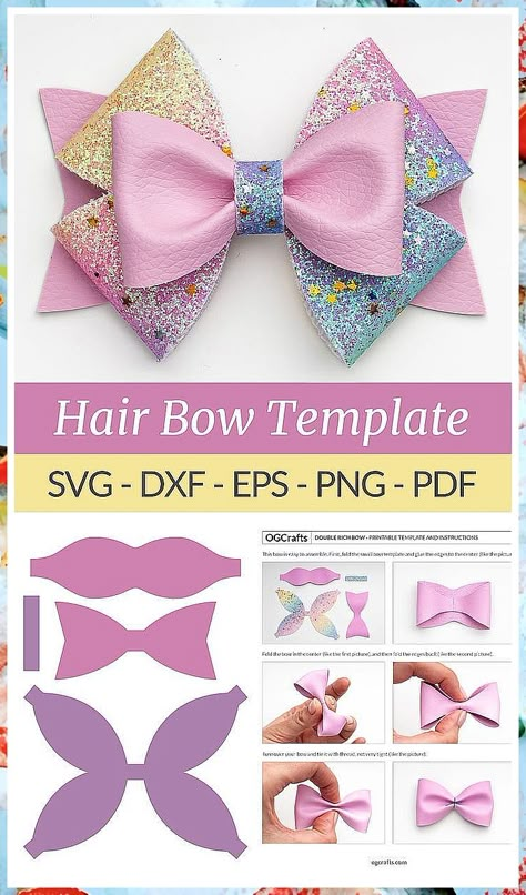 Christmas Hair Bows - Everything you need to conquer your day, night and world - Anything and Everything! - Click to visit IMMEDIATELY! Faux Leather And Ribbon Hair Bow, Faux Leather Template, Diy Bow Template, Circuit Hair Bows, Bow Making Template, Hair Bows With Cricut, Vinyl Bows Diy, Leather Hair Bows Template, Faux Leather Hair Bows Template