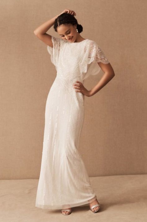 Just because you are an older bride doesn’t mean you have to skimp on your wedding dress style. Many wedding dresses are designed with the older woman in mind without compromising on trends. Bhldn Wedding, Short Sleeve Wedding Dress, Anthropologie Wedding, Modest Wedding, Wedding Dress Sleeves, Modest Wedding Dresses, Wedding Dresses Romantic, Casual Wedding, Little White Dresses