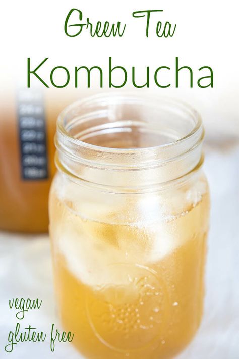 This Green Tea Kombucha is light and refreshing, making it the perfect tea to try! It's mild in flavor compared to kombucha made with black tea. Green Tea Kombucha, Kombucha Recipes, Kombucha Starter, Kombucha Scoby, Kombucha Recipe, Homemade Kombucha, Tea Supplies, Recipes Drinks, Fermented Tea