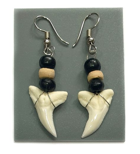 Shark Teeth Earrings, Shark Teeth Crafts, Bone Jewellery, Shark Tooth Earrings, Shark Teeth Jewelry, Tooth Earrings, Shark Pendant, Mako Shark, Bone Jewelry