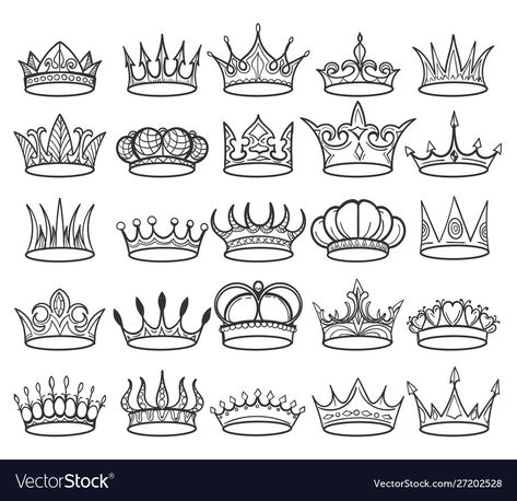 Queen Crown Drawing, Hair Stenciling, Crown Drawing, Tree Drawings Pencil, Crown Aesthetic, Crown Tattoo Design, Art Sketches Pencil, Crown Tattoo, Drawing Templates