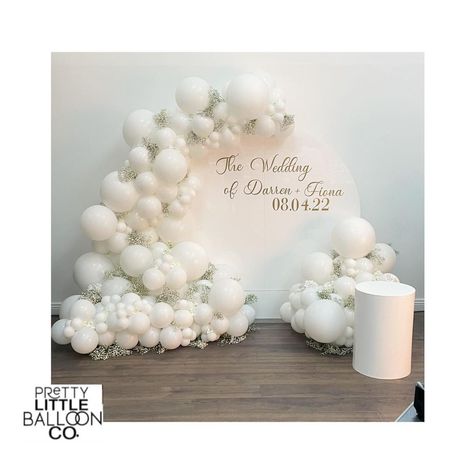 White Balloon Backdrop, Wedding Balloon Backdrop, Wedding Balloon Arch, White Balloon Arch, Small Church Weddings, Balloon Arch Wedding, Christmas Formal, Backdrop Balloon, Smith Wedding