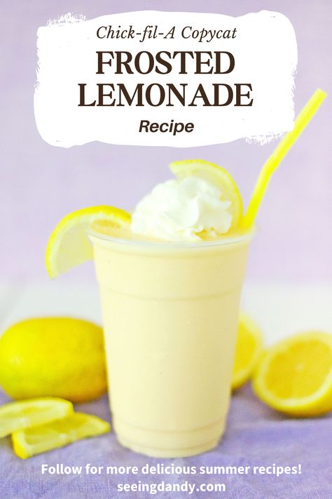 How To Make Frosted Lemonade, Chick Fil A Copycat Frozen Lemonade, Chick Fil A Lemonade Frosty, Chick Fil A Diet Lemonade Recipe, Chickfila Frosted Lemonade, Frosted Lemonade Chick Fil A, Copycat Chick Fil A Frosted Lemonade, Single Serving Lemonade Recipe, Frosted Lemonade Recipe