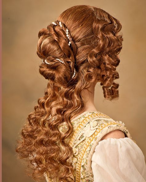 Renaissance Hairstyles. Photography; Tim Babiak. Model: Sabrina Lotfi. Male Model: Leslie Hethcox. Makeup and Wigs: Allison Lowery. 1500s Hairstyles, Aphra Behn, Istoria Modei, Historical Hairstyles, Medieval Hairstyles, Victorian Hairstyles, Hair Nets, Fantasy Hair, Long Red