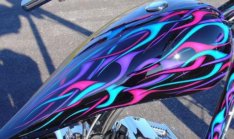 Purple Motorcycle, Auto Painting, Motorcycle Art Painting, Bicycle Paint Job, Custom Motorcycle Paint Jobs, Motorcycle Paint, Bike Tank, Kustom Paint, Custom Paint Motorcycle