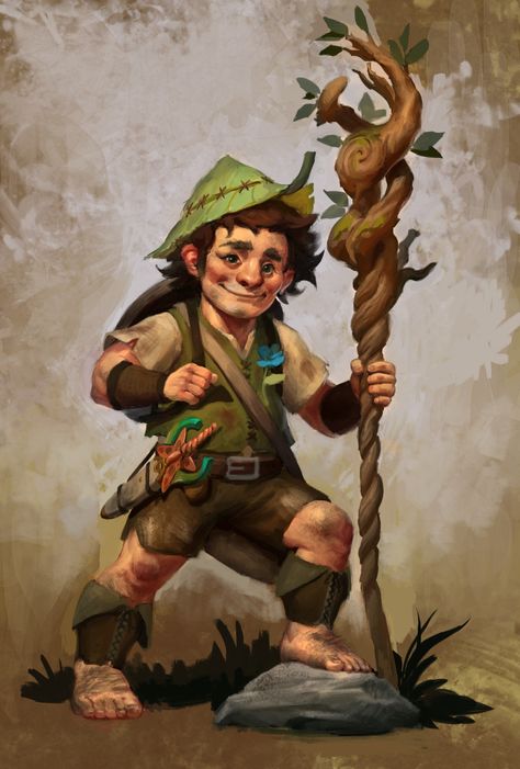 ArtStation - Yof Bramblethorn - Halfling Druid , Satoshi Kamanaka Halfling Druid, Dnd Halfling, Dnd Druid, Pathfinder Character, Dungeons And Dragons Characters, Dnd Art, Arte Fantasy, Fantasy Rpg, Dnd Characters