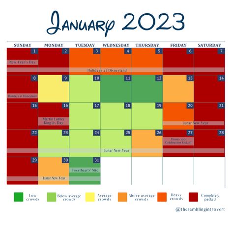 Disneyworld Crowd Calendar 2023, Crowd Calendar Disney 2023, Disney Calendar 2023, Disneyland Crowd Calendar 2023, Disney Crowd Calendar, Disneyland Crowd Calendar, Disneyland Trip Planning, Disney World Crowd Calendar, Disney Calendar