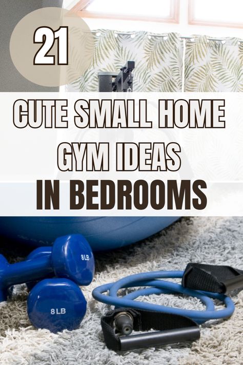 IT'S WORKOUT TIME! LET'S TURN A SMALL CORNER IN OUR BEDROOM TO FOCUS ON OUR HEALTH! HERE ARE 21 CUTE SMALL HOME GYM IDEAS FOR YOUR BEDROOM! I HOPE YOU ARE INSPIRED BY ALL OF THESE TRICKS TO ORGANIZE YOUR GYM EQUIPMENT. LET'S DO IT ON A BUDGET TOO! #HOMEGYM #HOMEGYMSETUP #LAYOUT #DESIGN #WORKOUTROOM #BEDROOM #CORNER #DECOR #INSPO #GYMINSPO #Compact #for #Ideas #HomeStyle #Gym #Garden #DecorTips #Home #Mini #Own #InteriorInspo #Your #Spaces #Workout #Outdoor #Creating Diy Work Out Room Ideas, Home Gym Upstairs Bonus Rooms, How To Make A Home Gym Diy Workout Rooms, Turning Bedroom Into Workout Room, Closet And Gym Combo, In Home Gym Room, Home Gym In Bedroom Small Spaces, Cute Home Gym Bedroom, Bedroom With Workout Space