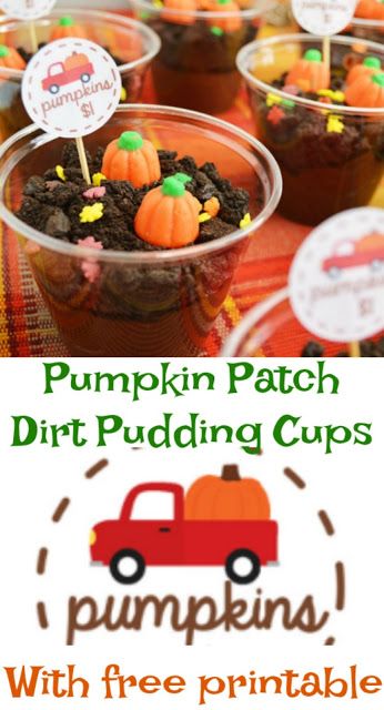 Dirt Pudding Cups, Pasteles Halloween, Dirt Pudding, Pumpkin Patch Party, Easy Halloween Snacks, Pumpkin Carving Party, Pumpkin First Birthday, Dirt Cake, Fall Snacks