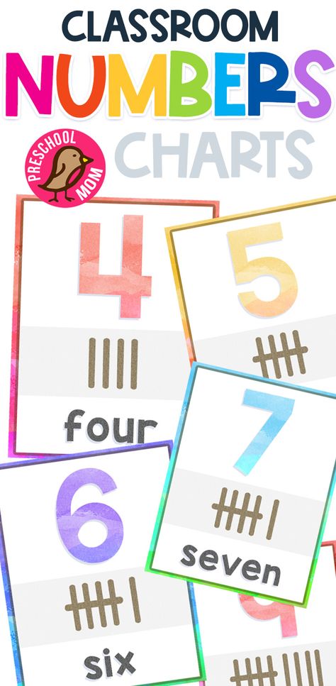 Our Free Number Charts for digits up to 30 are perfect for your homeschool or classroom! These gorgeous Preschool number charts in watercolor help develop counting, reading, and math skills. #preschoolmom #numbers #numbercharts #freenumberprintables Preschool Number Posters Free Printable, Numbers For Classroom Wall Free Printable, Number Posters Free Printables, Numbers For Preschool Free Printables, Counting Sets Kindergarten, Number Charts For Preschool Classroom, Numbers Posters For Classroom Free, Classroom Number Posters, Homeschool Posters Free