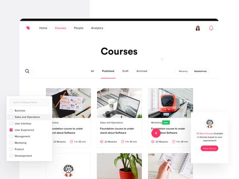 LMS - Courses screen by Brucira Learning Website Design, Website Course, Course Web, Learning Web, Web Design Course, Ui Design Website, Wordpress Tutorials, Web Ui Design, Website Design Layout