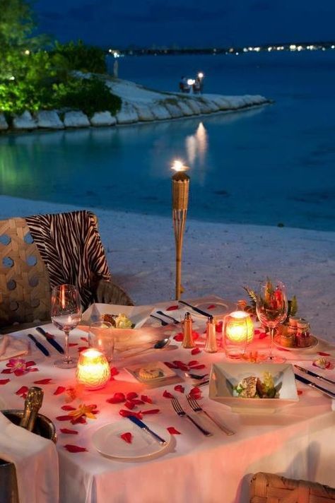 Romantic dinner on the beach Dream Dates, Beach Dinner, Romantic Beach, Romantic Night, Romantic Dinner, Romantic Places, Romantic Evening, Romantic Moments, Romantic Dates