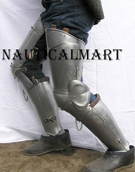 Amazon.com: Nauticalmart Medieval Knight Wearable Fully Functional Leg Armor : Clothing, Shoes & Jewelry Armour Plate, Leg Armor, Armor Tattoo, Historical Reenactment, Knight Armor, Medieval Armor, Medieval Knight, Lol League Of Legends, Body Armor