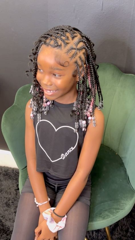 Kiddie boho tribal braids🔥 Click link in bio && BOOK TODAY ! Sewins, Knotless Plaits, Braids & more #naturalhairbytia #orlandobraids… | Instagram Kids Summer Braided Hairstyles, Summer Hairstyles For Girls Kids, Natural Hair Styles Cornrows For Kids, Boho Braids For Black Kids, Knotless Kids Braids, Kiddie Hairstyles For Kids Braids, Children Hairstyles For School, Boho Braids For Kids, Graduation Hairstyles For Kids