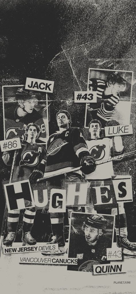 New Jersey Devils Poster, Jack Hughes Poster, Luke Hughes Aesthetic, New Jersey Devils Wallpaper, Tori Core, Nhl Wife, Luke Hughes, Hockey Aesthetic, Nj Devils