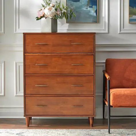 Search for Mid Century Modern Dresser | Discover our Best Deals at Bed Bath & Beyond Mid Century Modern Bedroom Furniture, Chest Bed, Vibe Board, Nyc Apt, Cabinet Diy, Modern Chests, Furniture Flipping, Plant Room, 4 Drawer Chest