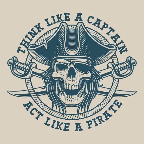 T-shirt design with a pirate skull and saber Sailor Illustration, Pirate Skull Tattoos, Pirate Ship Tattoo, Traditional Tattoo Inspiration, 심플한 그림, Pirate Tattoo, Magick Symbols, Pirate Art, Images Disney