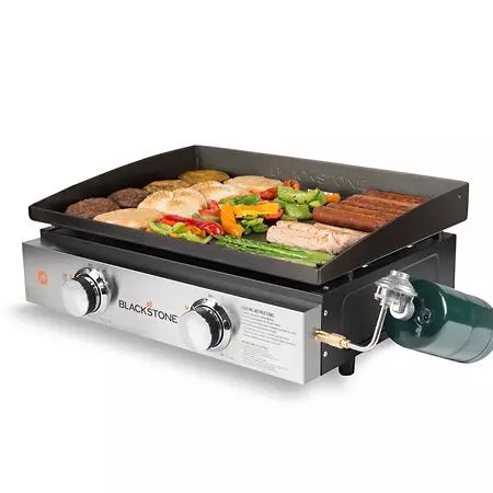 Blackstone 22″ Tabletop 2 Burner Griddle with Cover included - Sam's Club Propane Griddle, Cooking Station, Flat Top Griddle, Flat Top Grill, Griddle Grill, Grill Station, Griddle Cooking, Propane Gas Grill, Blackstone Griddle