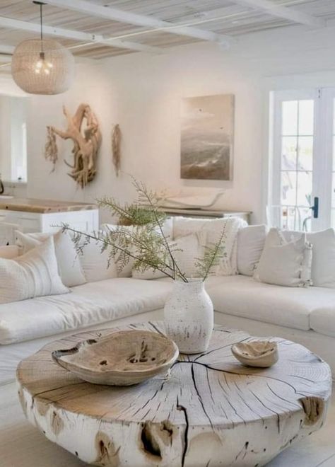 Natural Coastal Living Room, Coastal Mediterranean Interior Design, Cali House, Coastal Chic Living Room, Modern Coastal Interior Design, Coastal Interiors Design, Coastal Living Room, Coastal Interiors, Coastal Chic