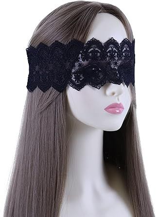 Bonnie Z. Leonardo Women Mysterious Black Lace Masks Lace Blindfold Eye Mask Lace Blindfold, Lace Eye Mask, Lace Mask, Eye Cover, Eye Black, Black Lace, Eye Mask, Shoes Jewelry, Lace Trim