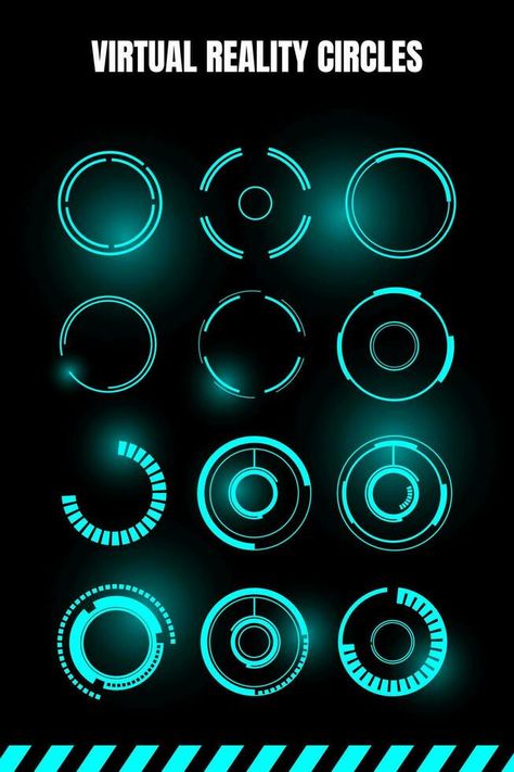 Sci-fi futuristic hud dashboard display virtual reality technology screen, target. Circles with navigation and progress bar. Futuristic Poster, Futuristic Hud, Bar Ad, Virtual Reality Technology, Progress Bar, Graphic Templates, User Interface Design, Interface Design, Virtual Reality