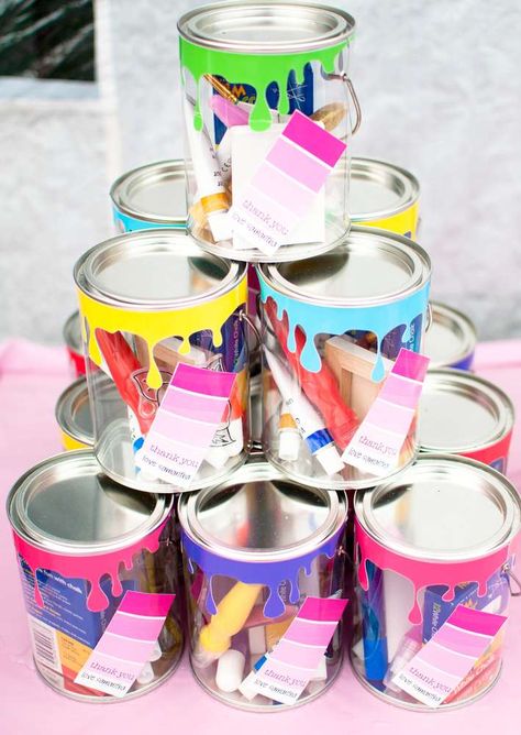 Art/Painting Birthday Party Ideas | Photo 10 of 22 | Catch My Party Birthday Party Art Theme, Artist Themed Party Ideas, Kids Art Party, Art Paint Party, Art Themed Party, Lolly Buffet, Painting Birthday Party, Birthday Painting, Painting Birthday