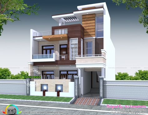 Decorative 4 bedroom house architecture Slope Roof, Home Designs Exterior, Beautiful Modern Homes, Indian House Plans, 2 Storey House Design, Small House Elevation, Small House Front Design, Two Story House, Small House Elevation Design