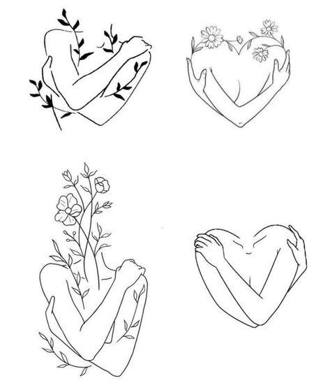 Self Love Line Art, Second Tattoo, Ideas Sketch, Sketch Style Tattoos, Small Girly Tattoos, Self Love Tattoo, Small Pretty Tattoos, Muster Tattoos, Writing Tattoos