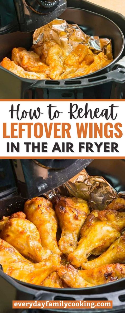 Wings In Air Fryer, Wings In The Air Fryer, Reheat Turkey, Air Fry Chicken Wings, Air Fryer Wings, Reheat Chicken, Air Fryer Chicken Wings, Air Fried Chicken, Air Fryer Recipes Chicken