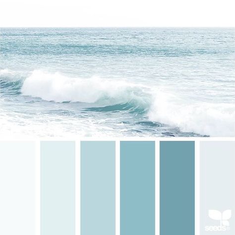 Beach Color Palettes, Flat Color Palette, Coastal Color Palette, Seeds Color, Paint Color Inspiration, House Color Palettes, Palette Design, Sea Colour, Sea Design