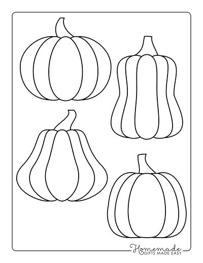 Pumpkin Outline Assorted 1 Template Applique Pumpkins Patterns, Art Outlines Templates, Pumpkin Pictures Printable, Stained Glass Pumpkin Patterns Free, Pumpkin Coloring Sheets Free Printable, Free Printable Pumpkins, Pumpkin Printables Free Template, Pumpkin Classroom Decorations, Pumpkin Outline Templates