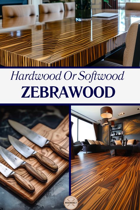 "Discover the allure of Zebrawood and its unique grain patterns! Learn why Zebrawood is prized by craftsmen worldwide for its durability and striking appearance. Explore tips for working with Zebrawood and elevate your woodworking projects to new heights. #Zebrawood #Woodworking #Woodcraf Zebrawood Cabinets, Outdoor Woodworking Projects, Zebra Wood, Deciduous Trees, Wood Working, Wood Species, Wood Veneer, Types Of Wood, Furniture Making