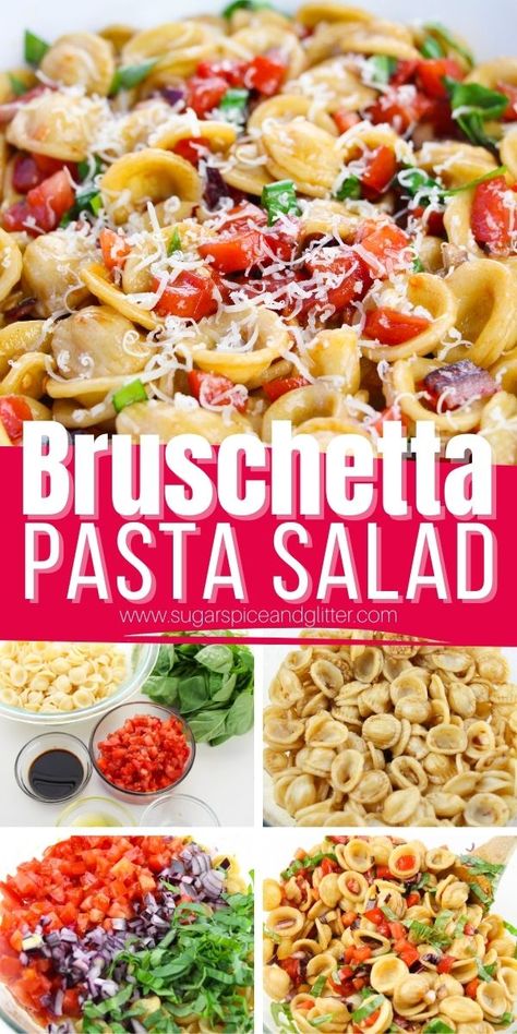 This Flavorful Bruschetta Pasta Salad is the Pasta Salad of the Summer Bruschetta Lunch Ideas, Mother’s Day Pasta Salad, Pasta Salad Recipes Vinaigrette, Cold Pasta Dishes Summer, Creative Pasta Salad, Valentine’s Day Pasta Salad, Pasta Salad Recipes For Bbq, Everything But The Bagel Pasta Salad, She’ll Pasta Salad