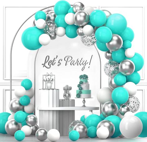 Turquoise Balloons, Teal Wedding Cake, Teal Balloons, Turquoise Party, Silver Balloons, Purple Confetti, Silver Confetti, Gold Confetti Balloons, Pastel Balloons