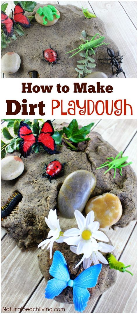 Coffee Playdough, Nature Preschool Activities, Mud Sensory Play, Plants Activity, Sensory Objects, Insect Activity, Classroom Recipes, Garden Education, Cooked Playdough