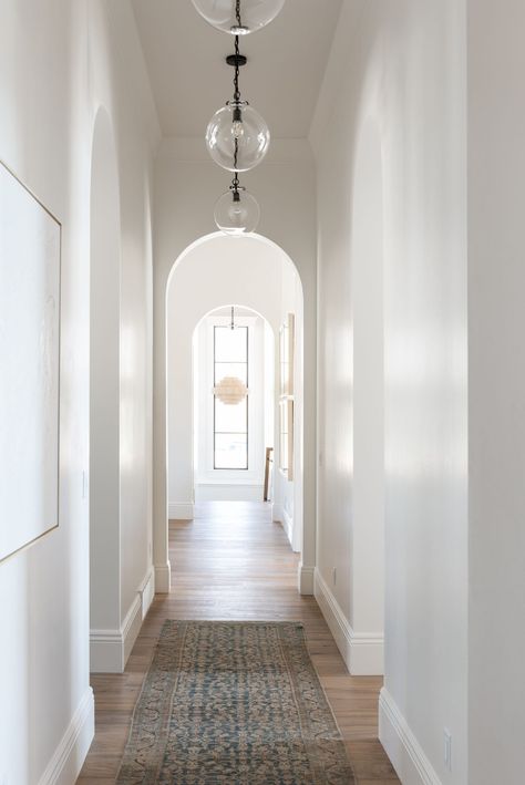 Studio Mcgee Hallway Lighting, Studio Mcgee Hallway, Long Hallway Lighting, Mcgee Lighting, Studio Mcgee Lighting, Entry Hall Lighting, Mcgee Entryway, Everly Pendant, Hallway Pendant Lighting