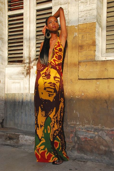 Christian Boucaud - a wonderful designer from Trinidad & Tobago Reggae Inspired Outfits, Bob Marley Style, Juneteenth Outfit Ideas Black Women, Reggae Party Outfit, Trinidad Outfits, Jamaican Outfits For Women, Jamaican Outfits, Reggae Dress, Rasta Fashion