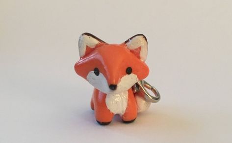 Clay Fox Earrings, Fox Polymer Clay, Clay Fox, Fox Charm, Crea Fimo, Fox Jewelry, Sculpey Clay, Polymer Clay Animals, Cute Polymer Clay