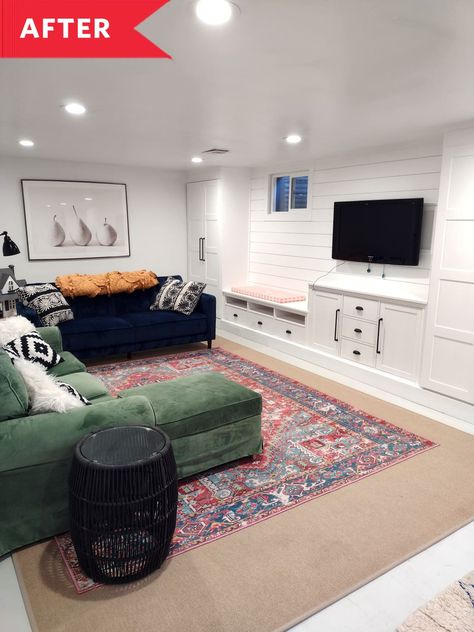 Basement Bedroom Decor, Remodeling Basement, Basement Remodel Ideas, Ikea Hack Storage, Basement Decoration, Ikea Built In, Dream Basement, Game Room Basement, Cozy Basement