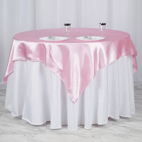 Table Overlays, Satin Roses, Wedding Linens, Square Tablecloth, Party Table Decorations, Satin Color, Wedding Catering, Blush Roses, Square Tables