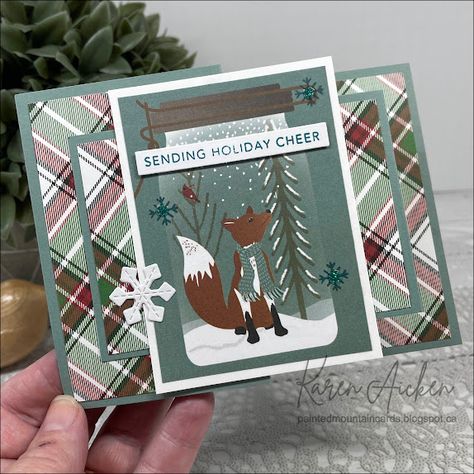 Painted Mountain Cards: Double Z Fold Cards (and Tutorial!) Tri Fold Cards Tutorial How To Make, Double Z Fold Card Tutorial, Z Fold Cards Templates, Tri Fold Christmas Cards, Fun Fold Cards Tutorials Templates, Z Fold Cards, Drapery Fold Cards, Double Z Fold Card, Folded Christmas Cards